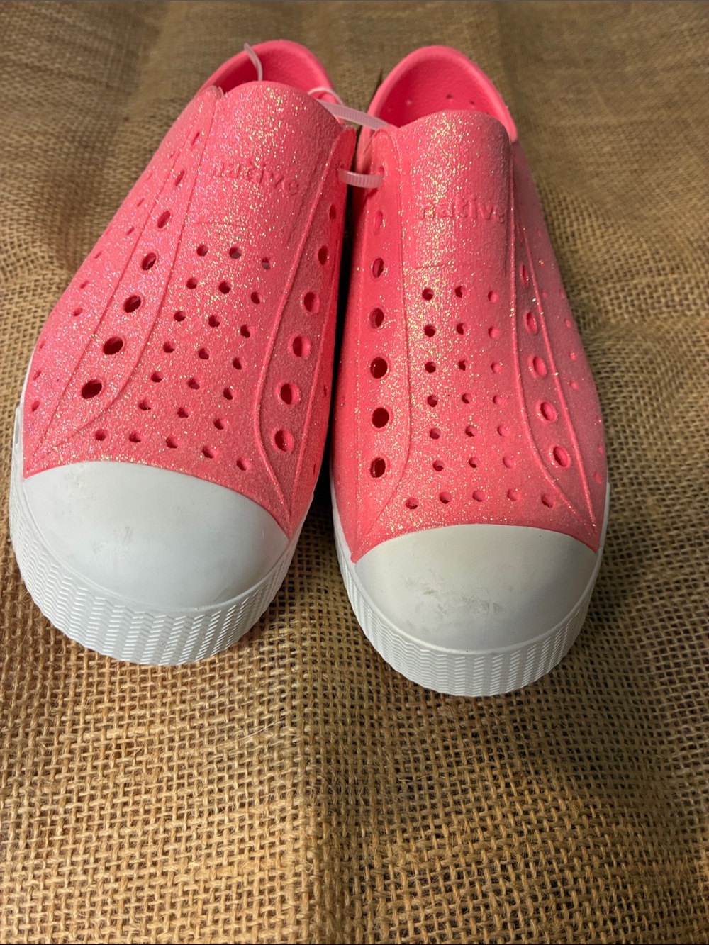 Pink glitter Native Jefferson Bling rubber shoes